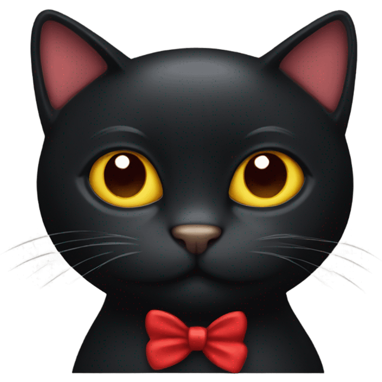 Black cat with a red bow  emoji