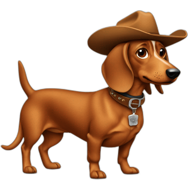 cowboy wiener dog emoji