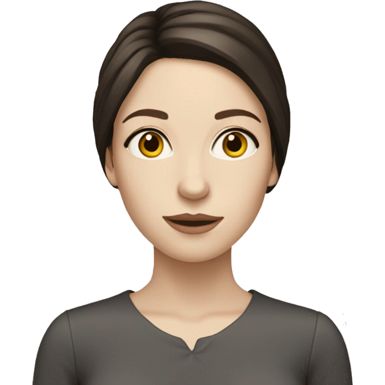 woman long dark brown hair pale skin emoji