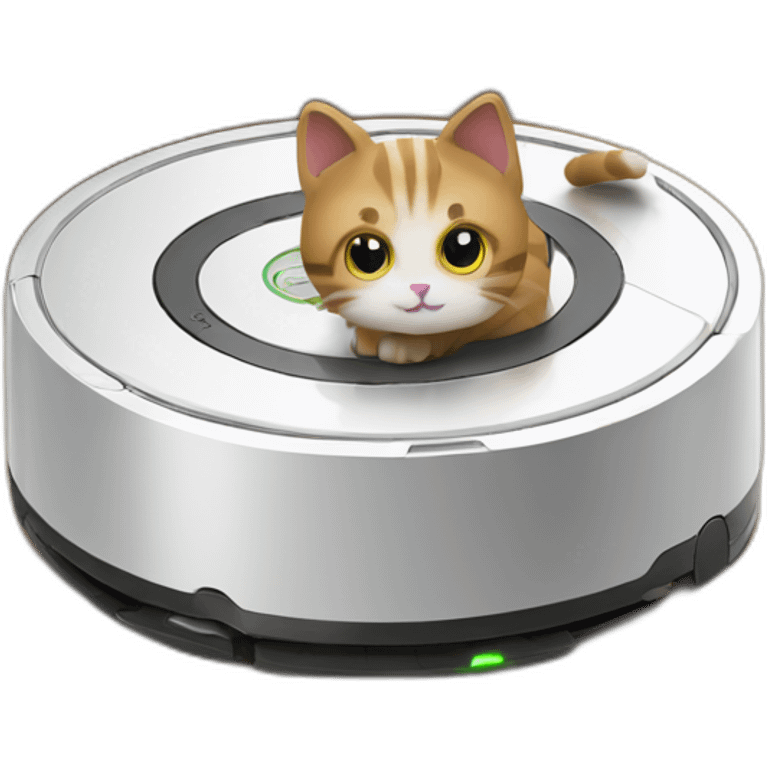 Cat on a roomba emoji