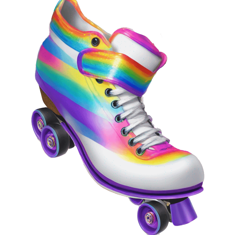 Lisa frank roller skate with rainbow laces and neon wheels emoji