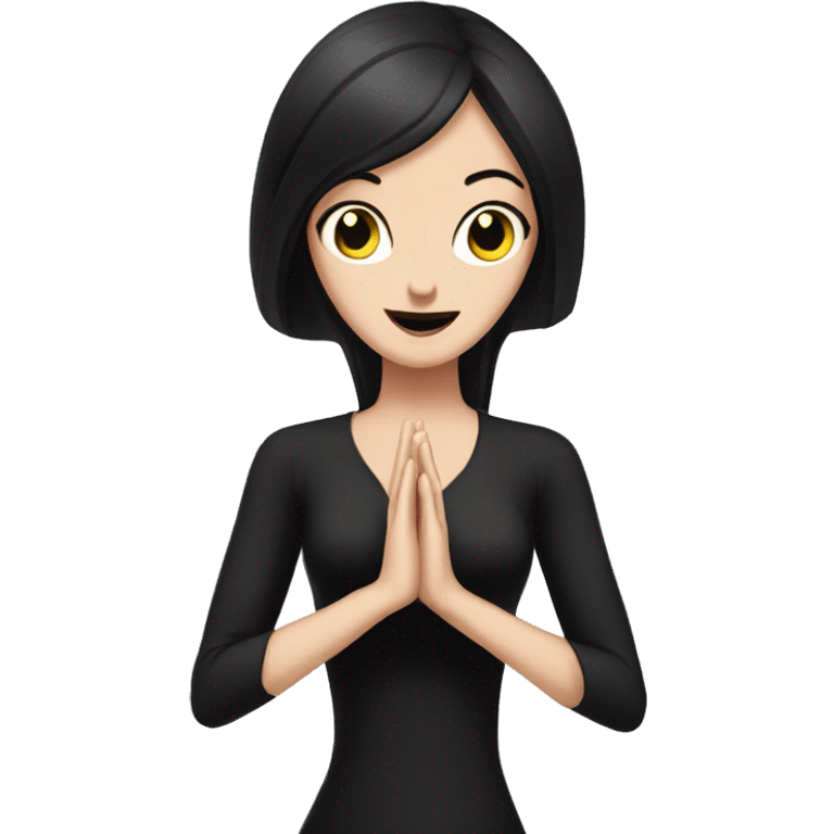 morticia yoga cute emoji