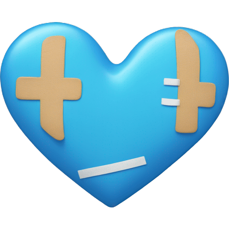 blue heart with bandaid emoji