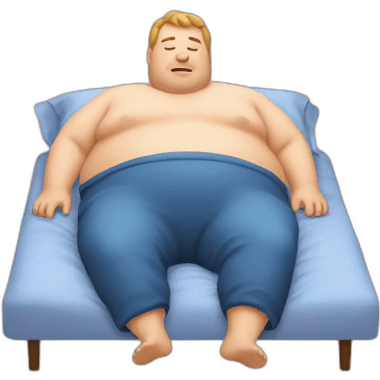 A fat man laying in a bed emoji