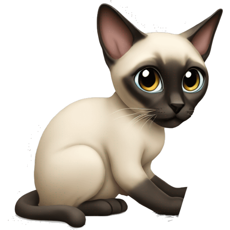 Siamese cat working on a laptop emoji