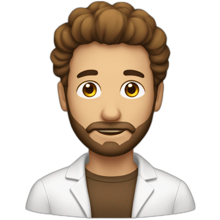 hombre con barba larga blanca y pelo castaño emoji