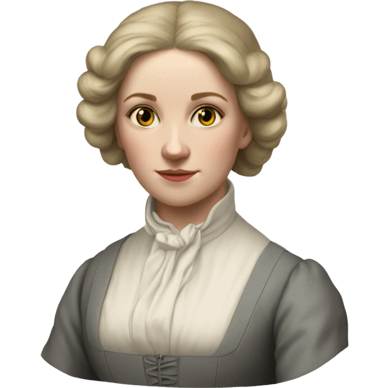 young white woman from 1820 england in mobcap emoji