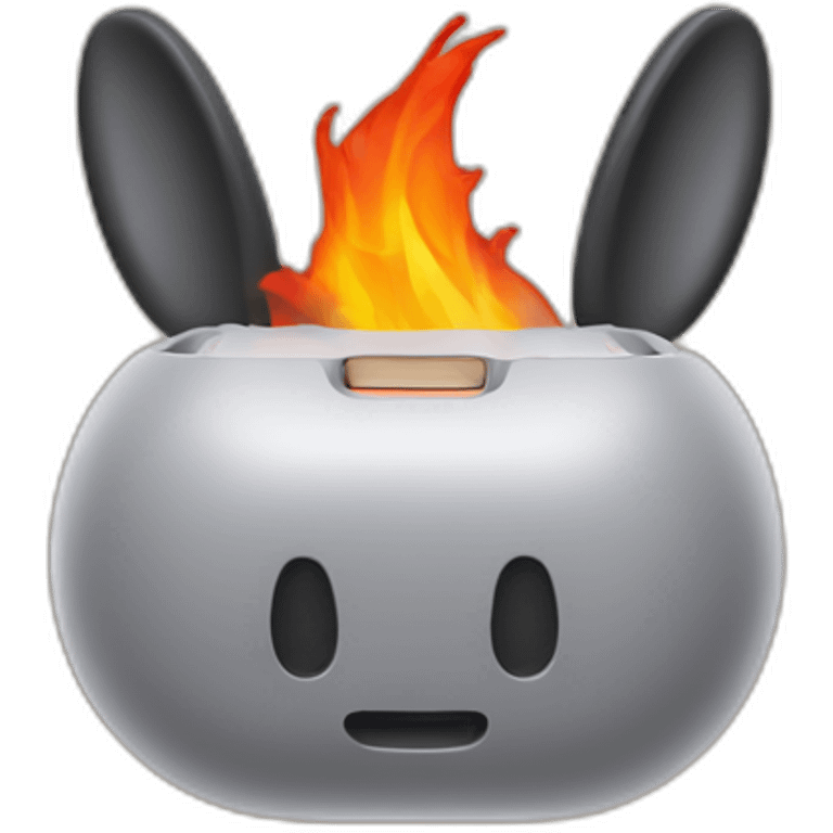 Ears on fire with AirPods max emoji