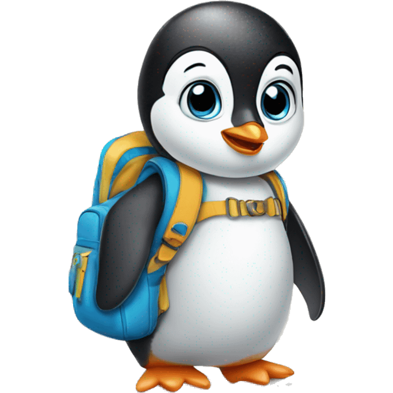 Baby penguin going to school  emoji