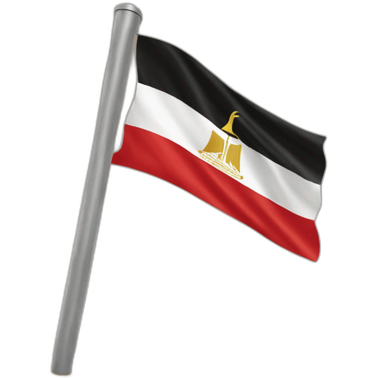 Egyptian flag waving on pole emoji