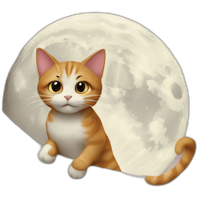 The cat is flying on the moon emoji