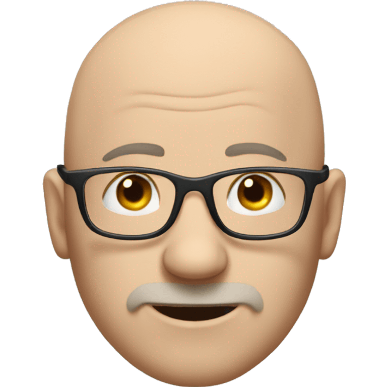 a bald man with blue eyes wearing glasses is naturo character emoji