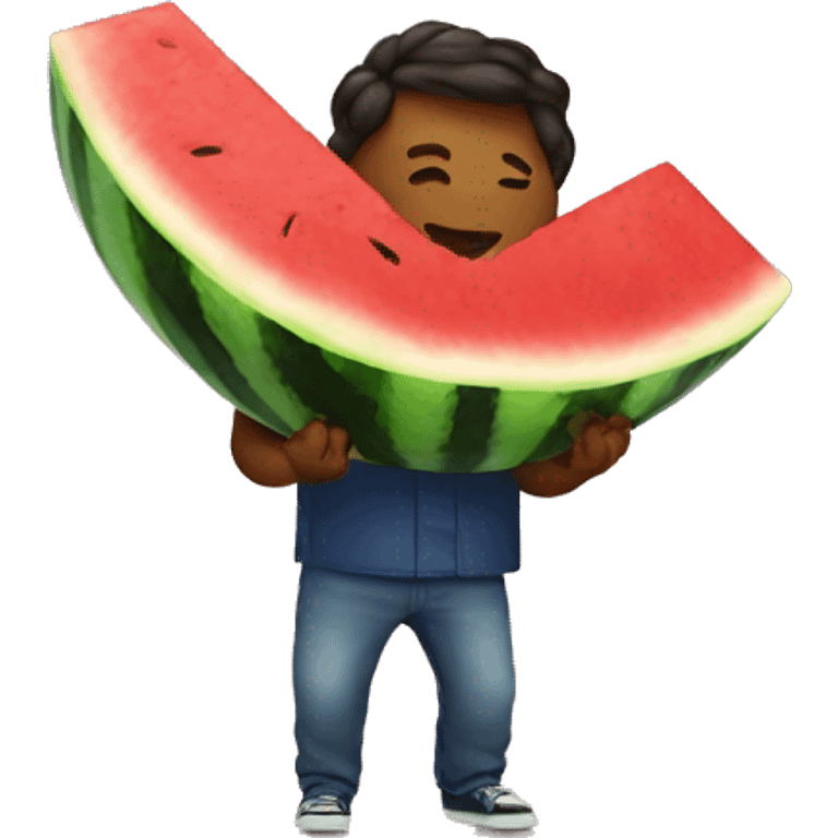 Emoji eating watermelon  emoji