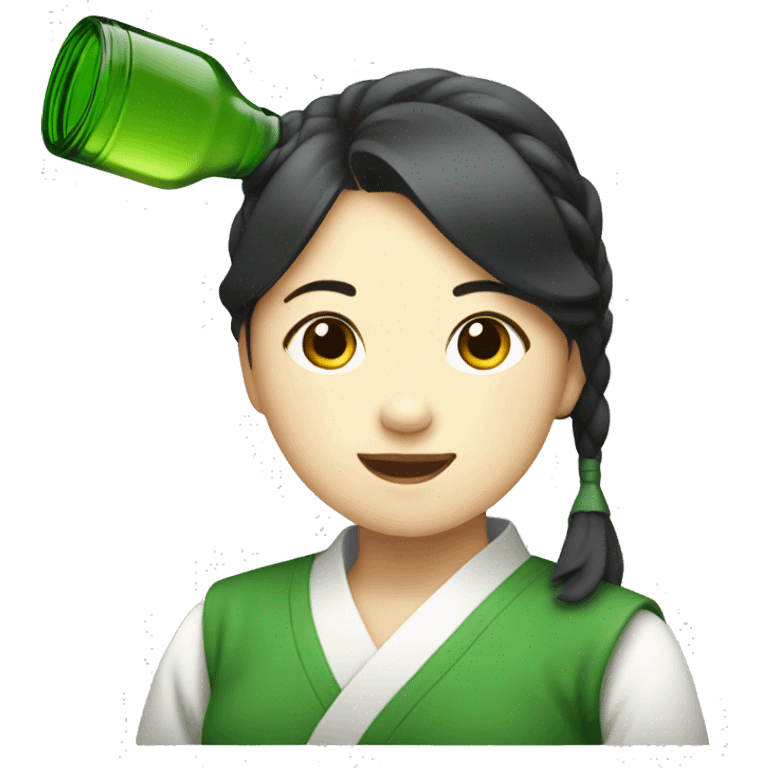 Soju bottle drinking girl emoji