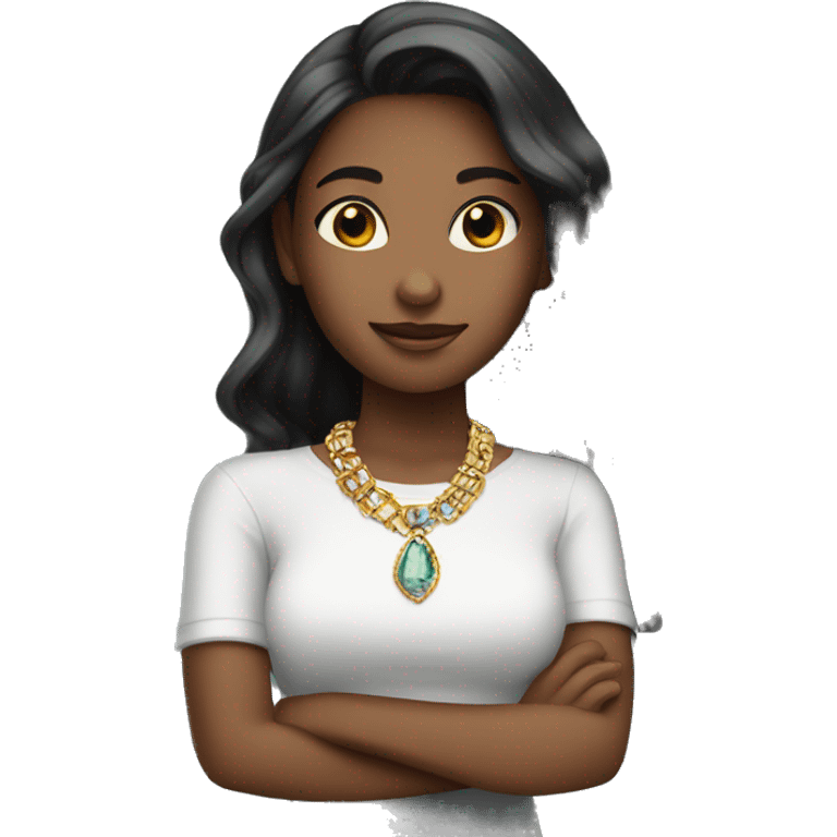 confident girl with jewelry school emoji