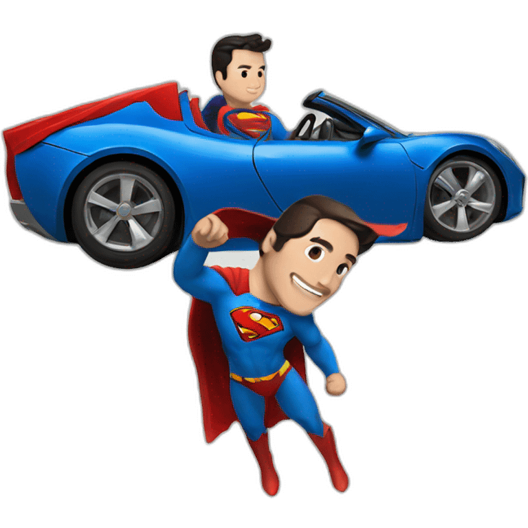 Superman-riding-tesla emoji