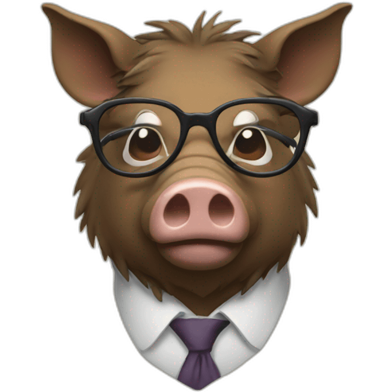 boar with glasses emoji