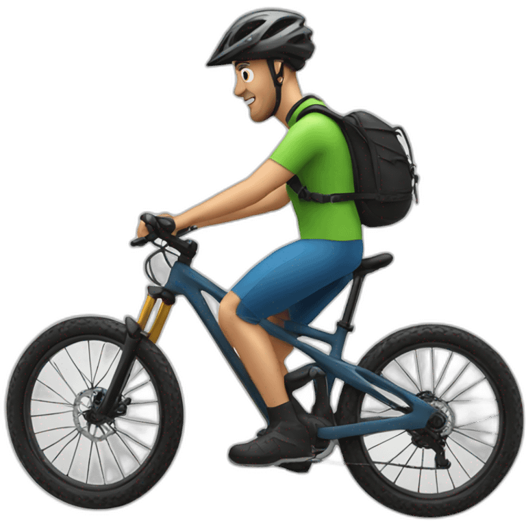 Mtb Biker with bicycle emoji