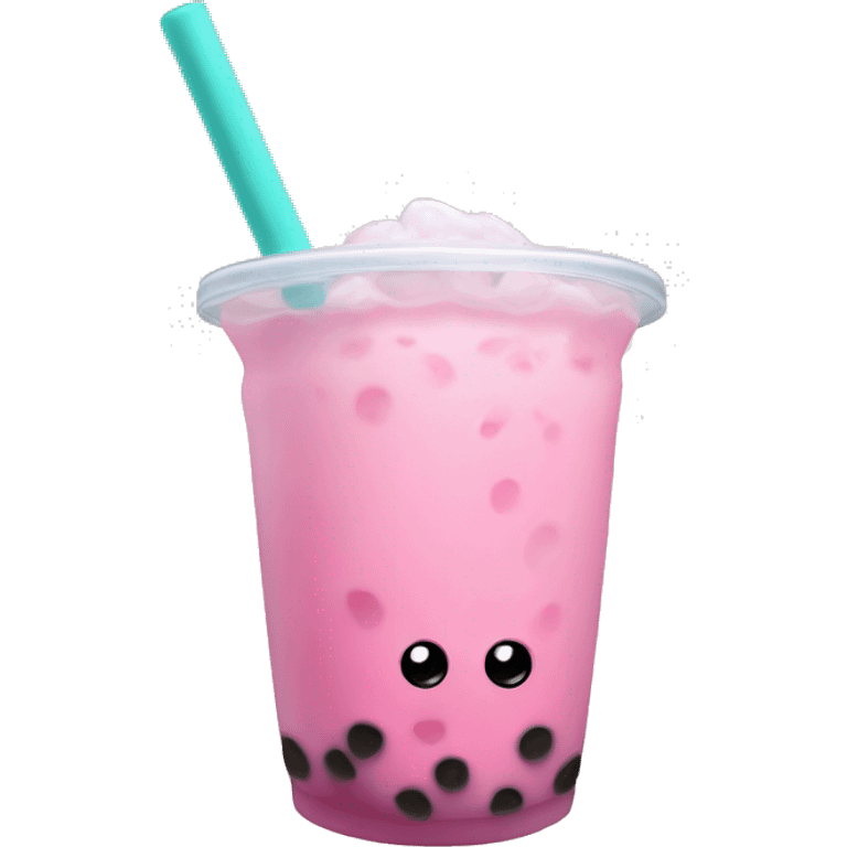 Pink boba tea emoji