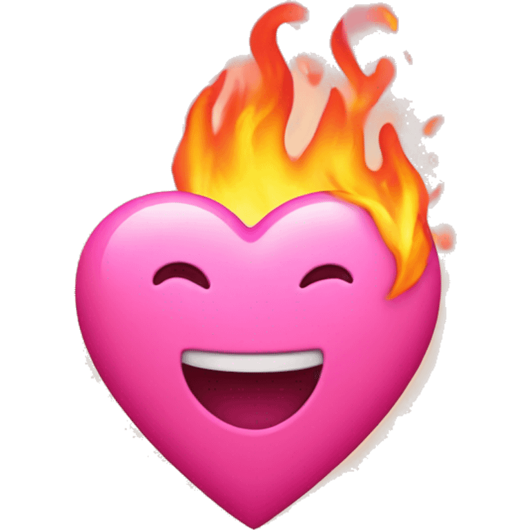 A pink heart in fire emoji