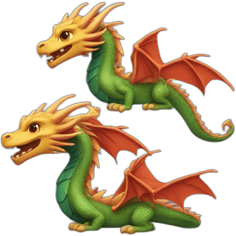 Three dragons  emoji