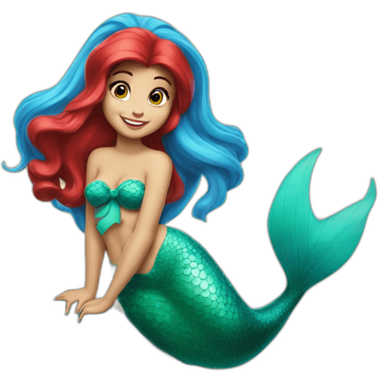 Ariel the little mermaid with her tail emoji