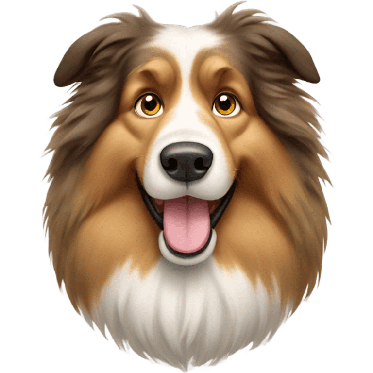 Fluffy big collie dog emoji