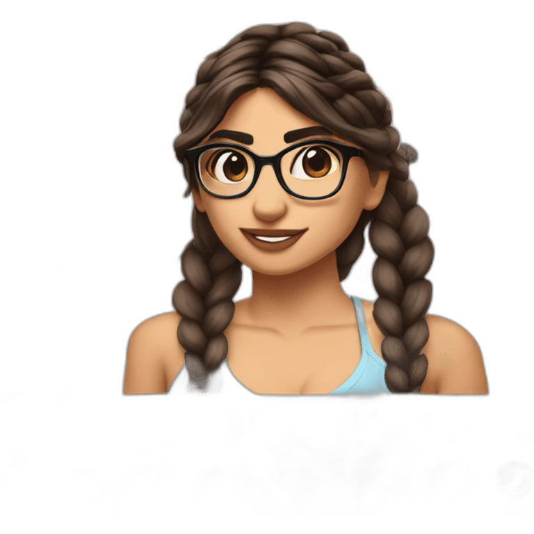 Mia Khalifa braid yogourt on face SFW SAFE emoji