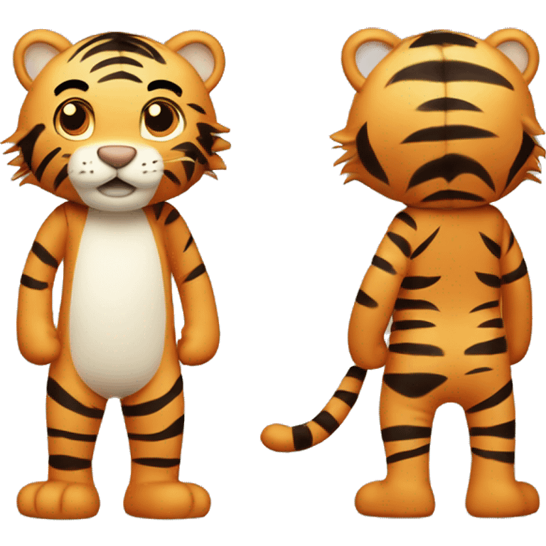 whole body of tiger in jellycat style (standing and two sides) emoji