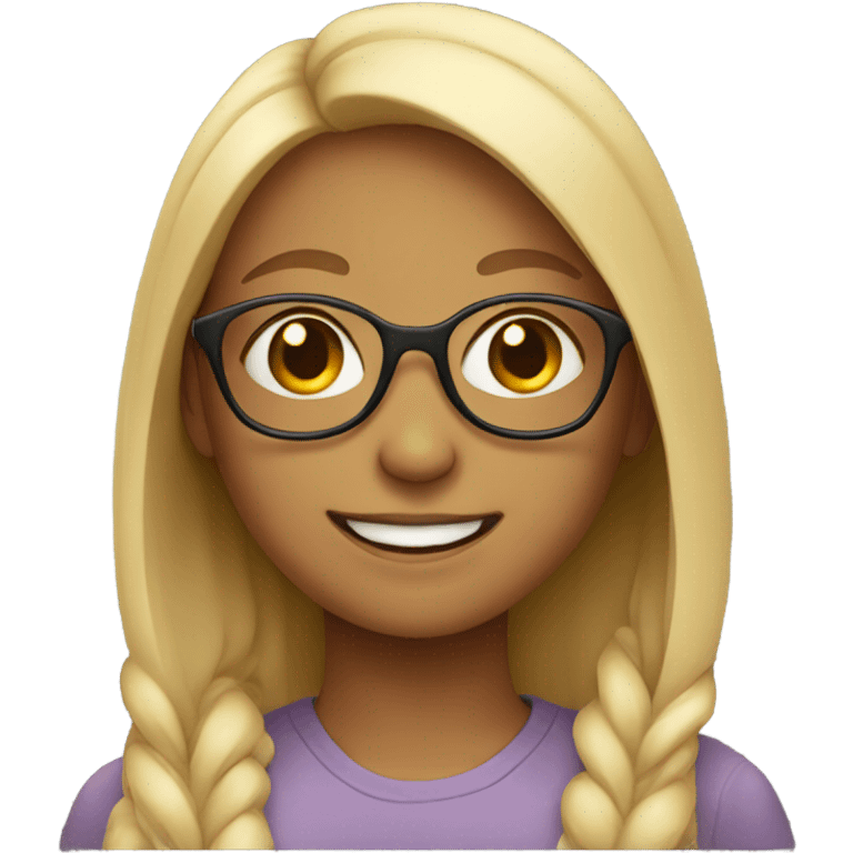 smiling girl with glasses emoji