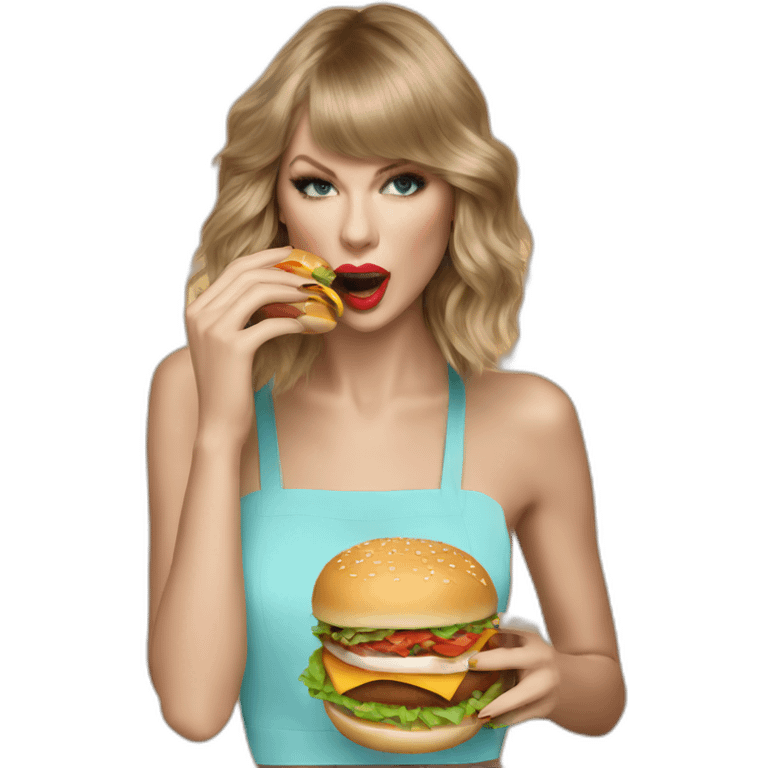 taylor swift eating a burger emoji