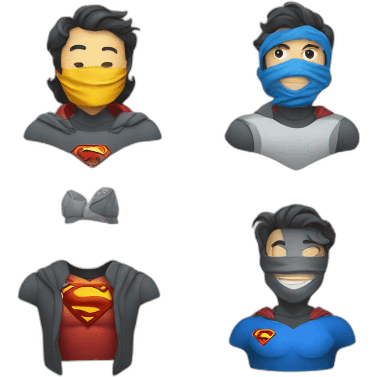 A Superman-like person wears clothes with a carbon emission reduction logo. emoji