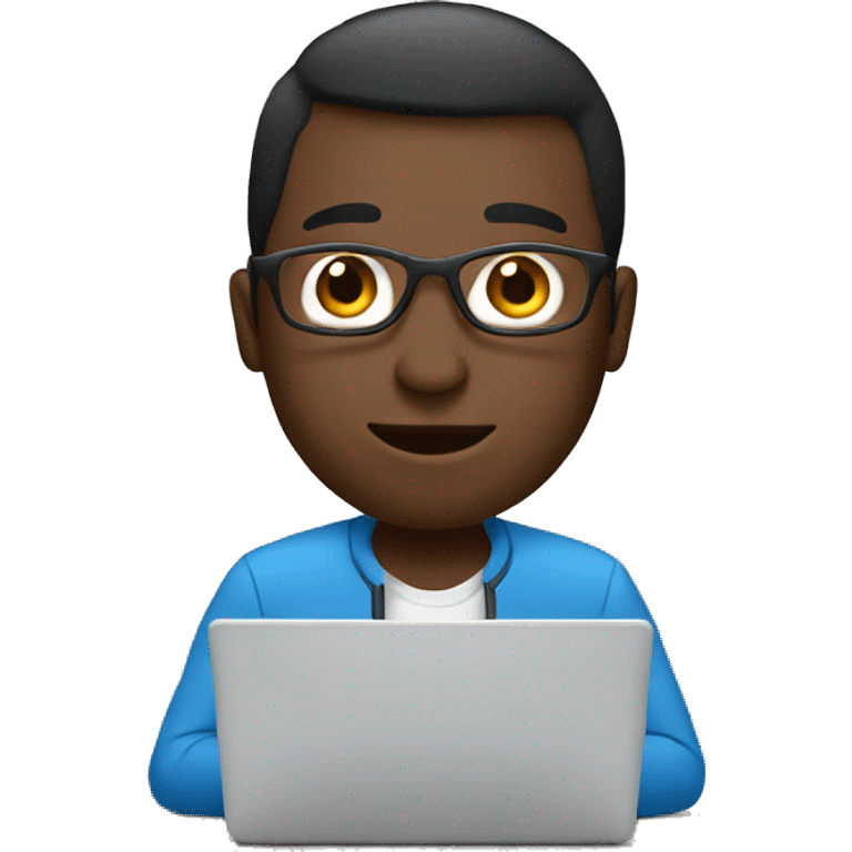 programmer blue eyes with laptop emoji