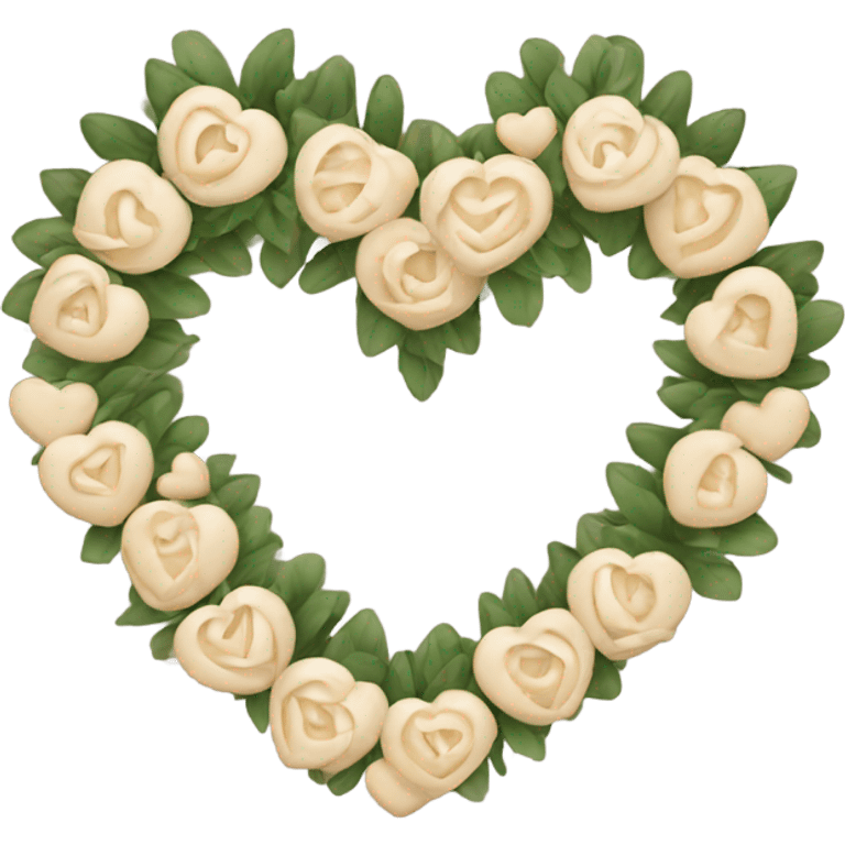 Beige heart wreath  emoji