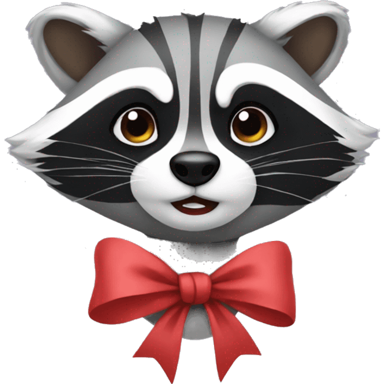 RACOON wearing bow emoji