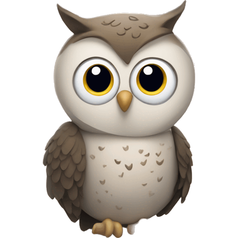 Owl with aesthetic stars and moons  emoji