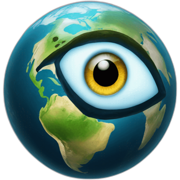 planet earth with an Eye of Horus emoji