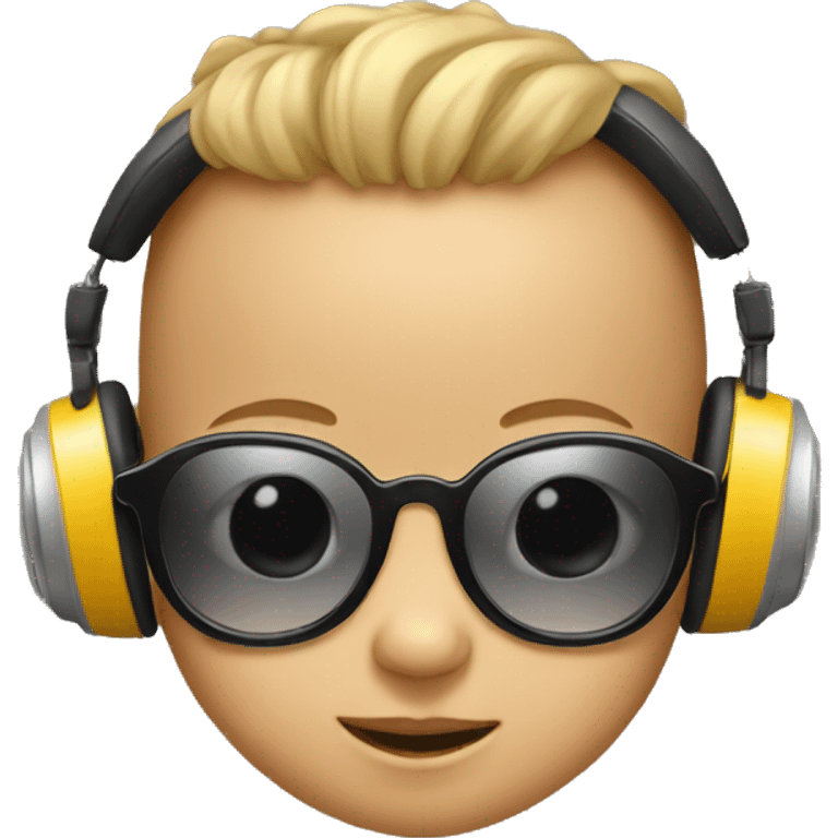 Baby wearing sunglasses and headphones  emoji