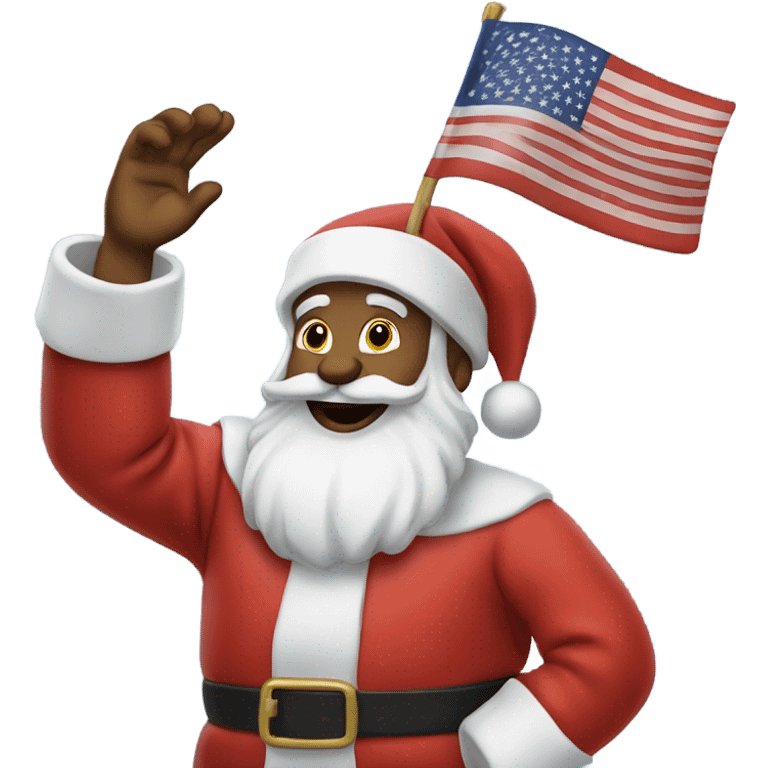 Santa saluting the American flag emoji