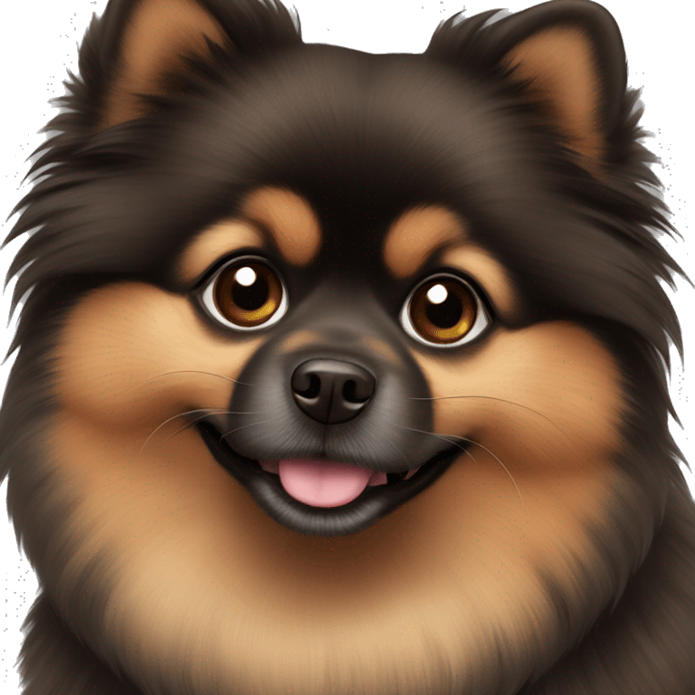 Brown black Pomeranian emoji