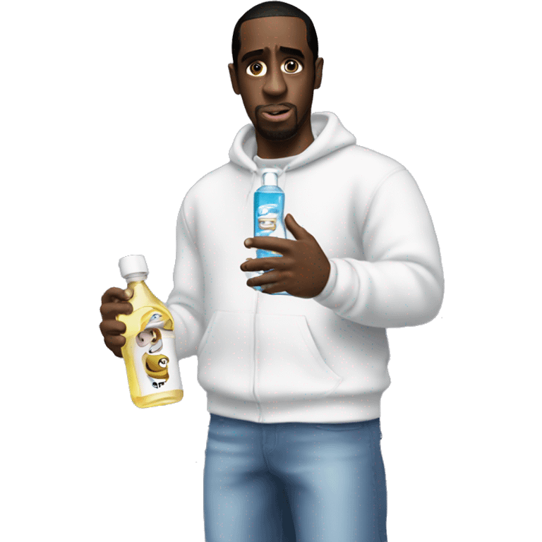 P. Diddy holding two bottles of baby oil emoji