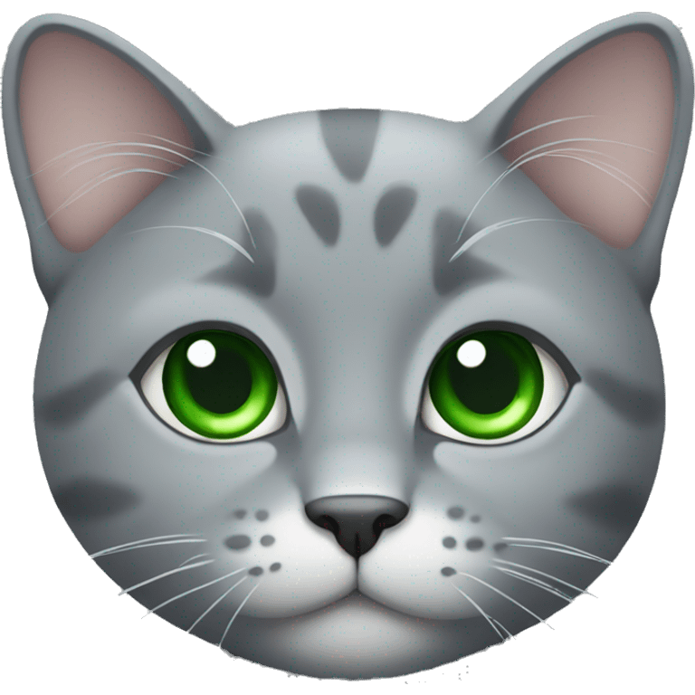 grey cat w bow green eyes emoji