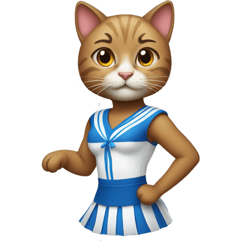 cat dressed in a cheerleader costume emoji