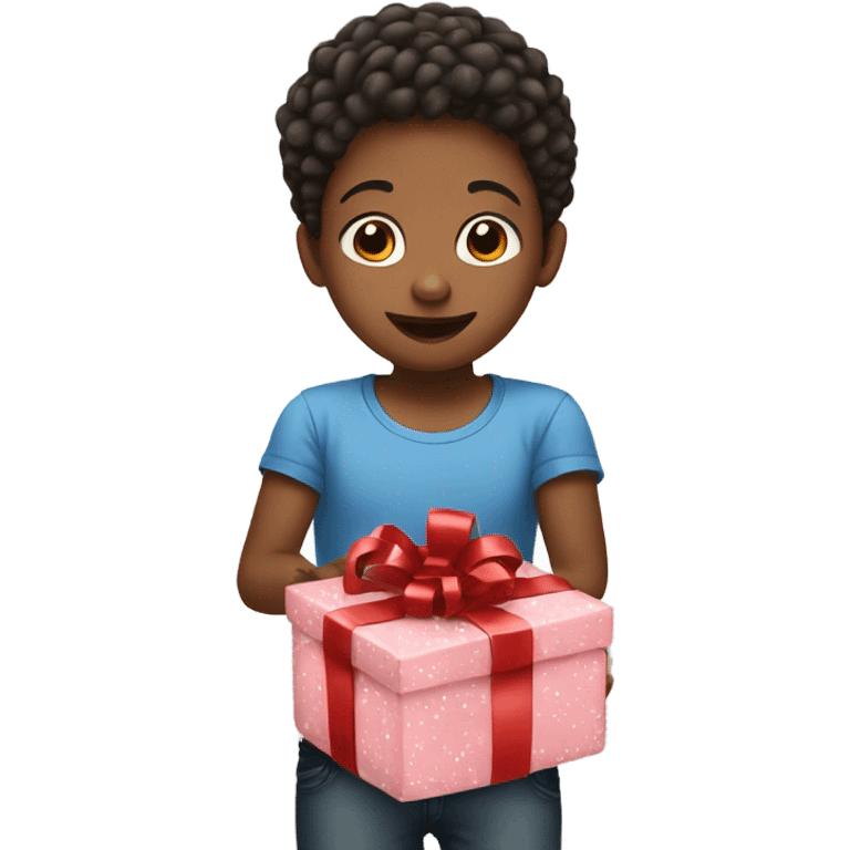 Kids opening presents  emoji