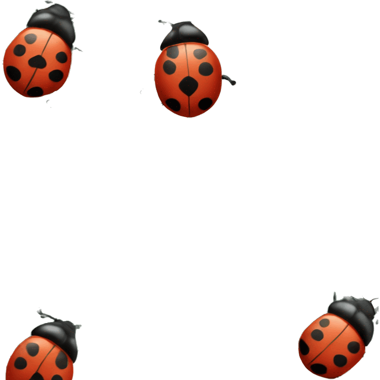 a four leaf clover but of the leaves has a lady bug pattern emoji