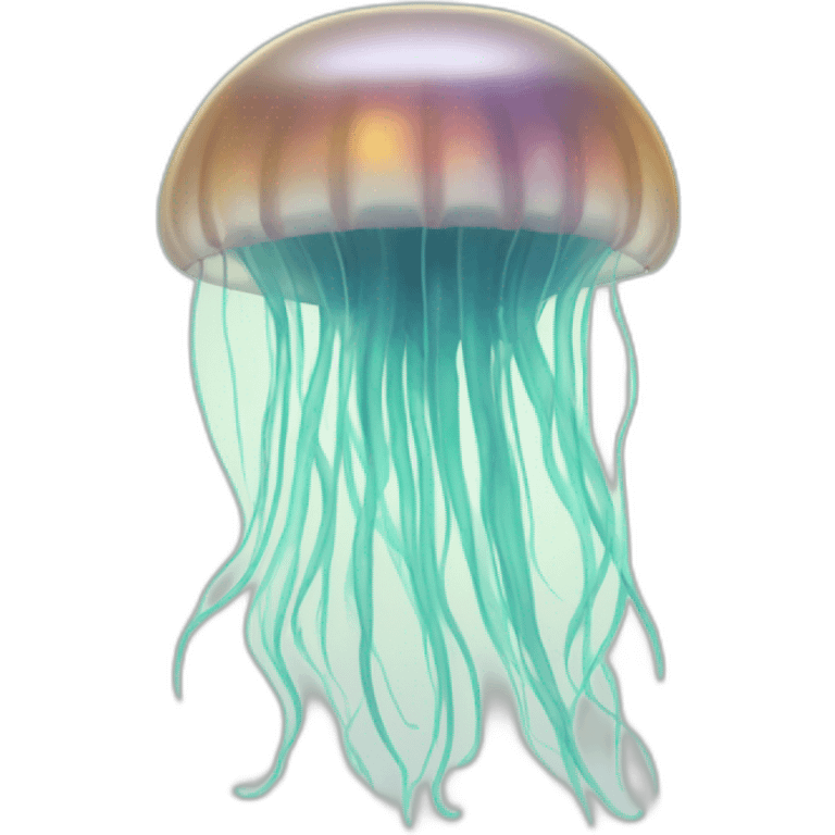 A serene jellyfish emoji with its translucent body pulsating slowly and its tentacles gracefully swaying in the currents. emoji