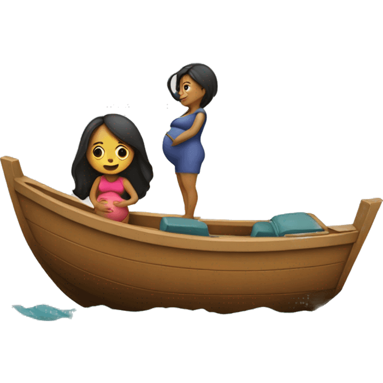 Boat and Pregnant Woman emoji