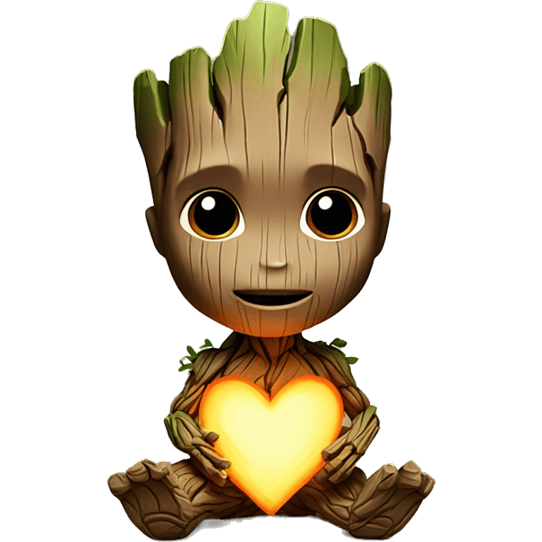 baby-groot with a hearth emoji