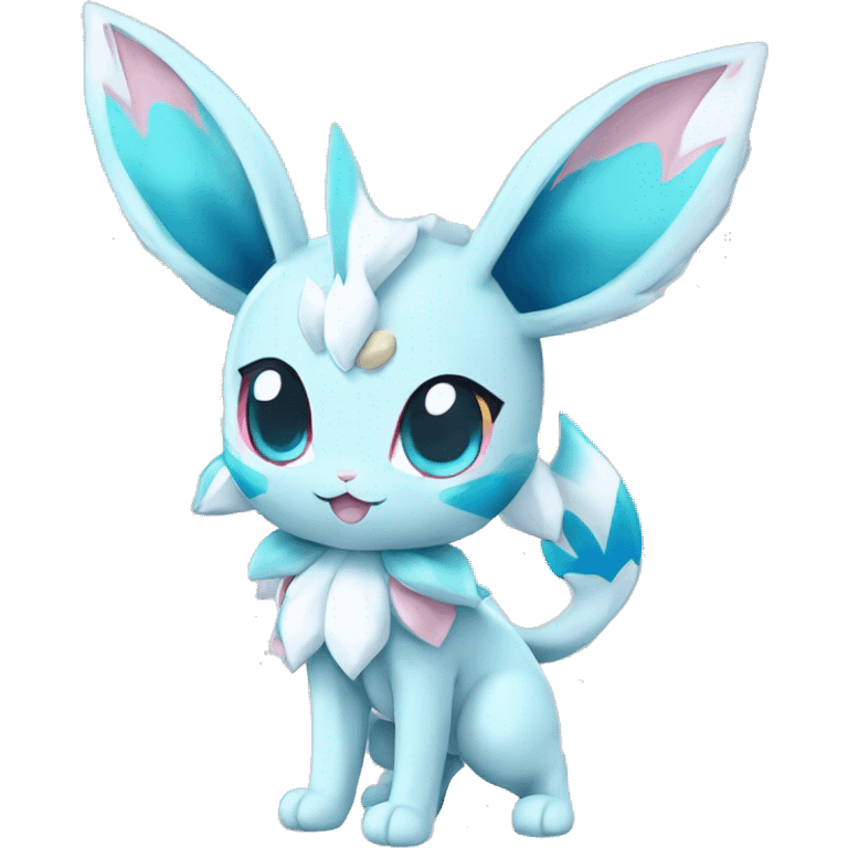 Kawaii Chibi Sylveon-Glaceon-Vaporeon-Pokémon full body emoji