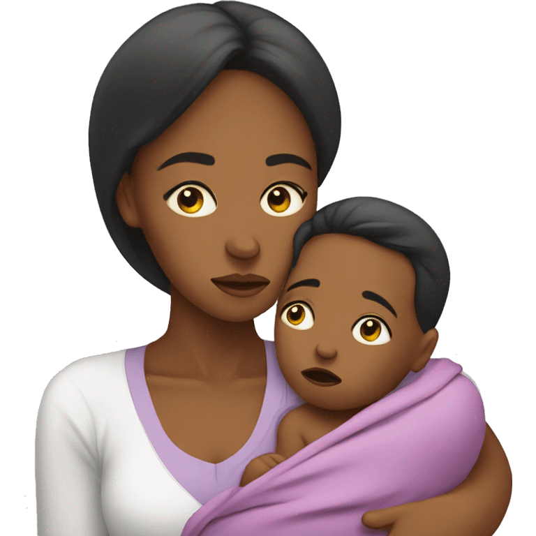 sad mother with newborn emoji